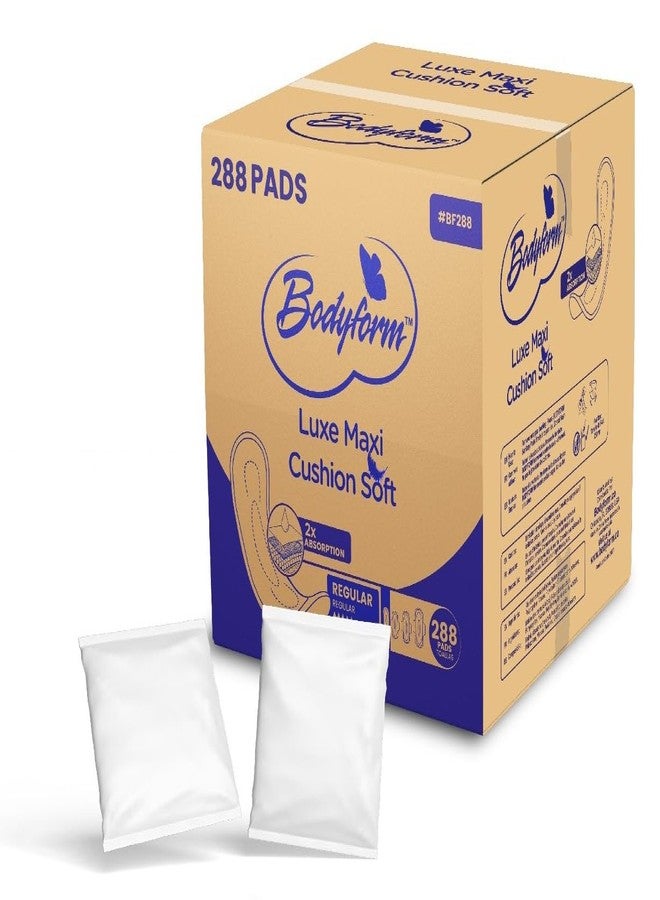 Bodyform Regular Maxi Feminine Pads (Individually Wrapped) Bulk Packaging - 288 Pads with Adhesive Strip (Ideal for Homeless Shelters, Hospitals, Refugee Camps & Institution Donations) #BF288 - Image 1